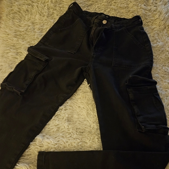 CARAVERA LOS ANGELES Ladies Signature Black Cargo Stretchable Pants - Sz. L - Picture 7 of 8